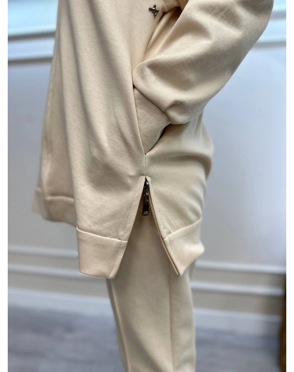 Qupra QAV52029 Ekru Pantolonlu İkili Takım