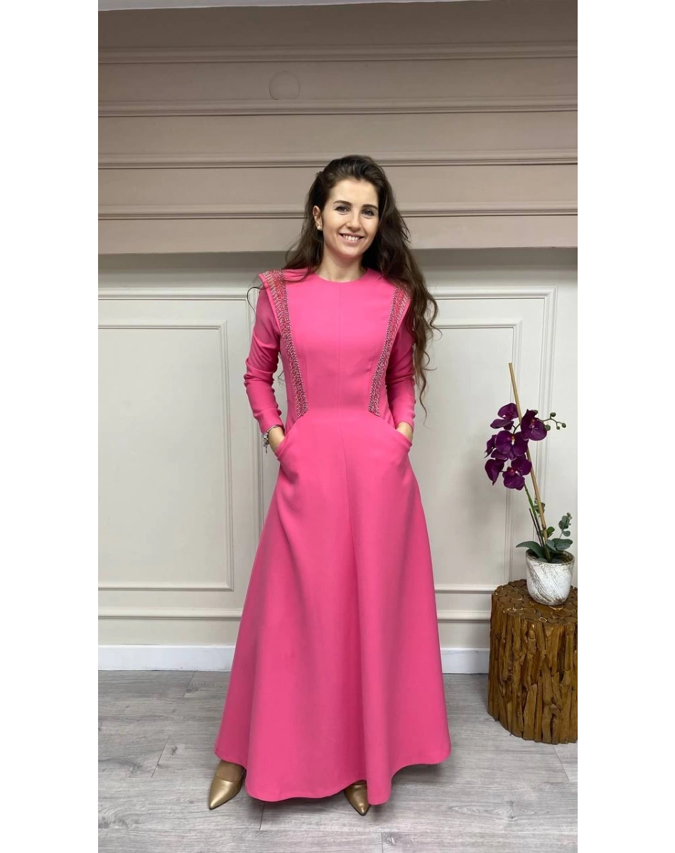 Senna 3002S23 Fuşya Carolina Abiye