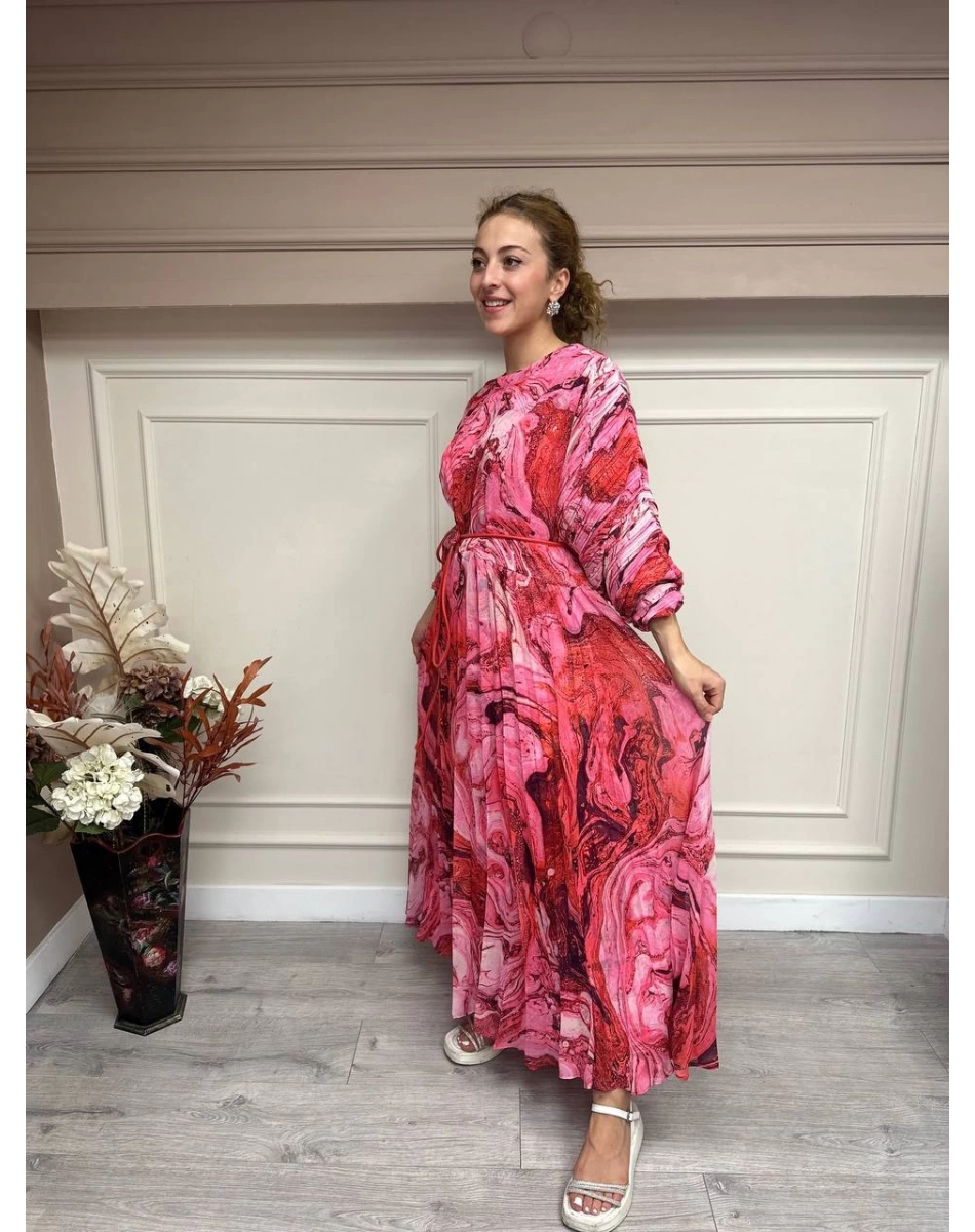 Senna 3008S23 Pembe Valse Elbise