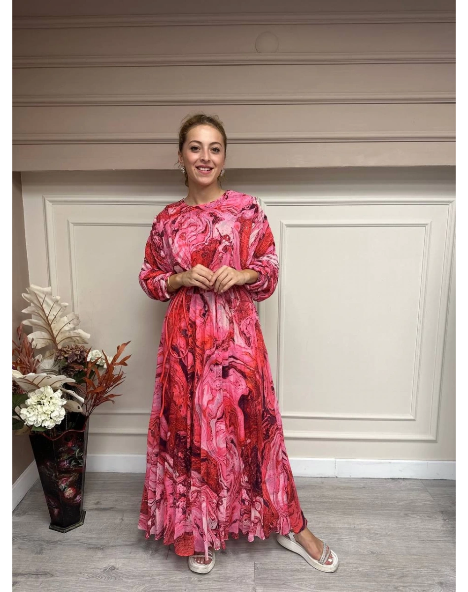 Senna 3008S23 Pembe Valse Elbise