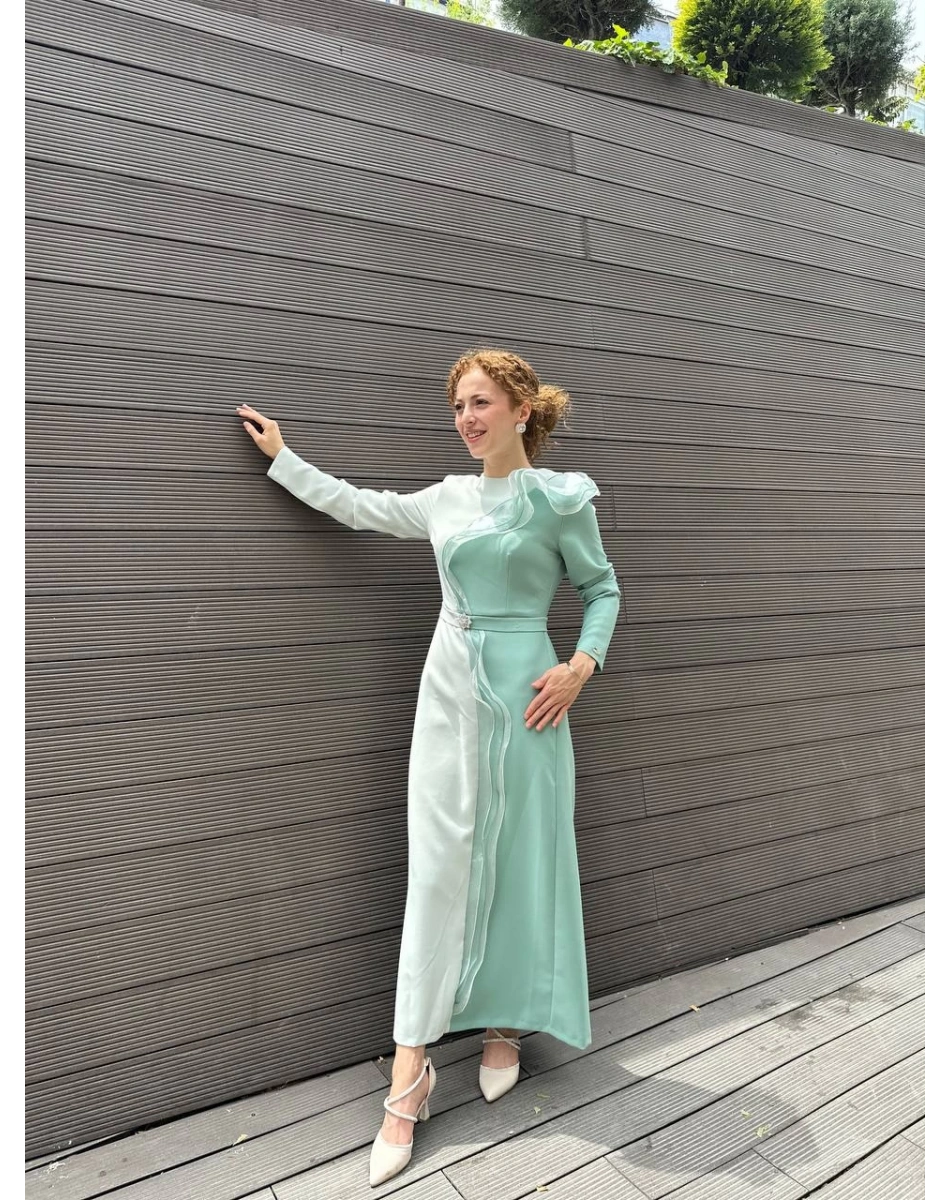 Senna 3012S23 Yeşil Jardin Abiye