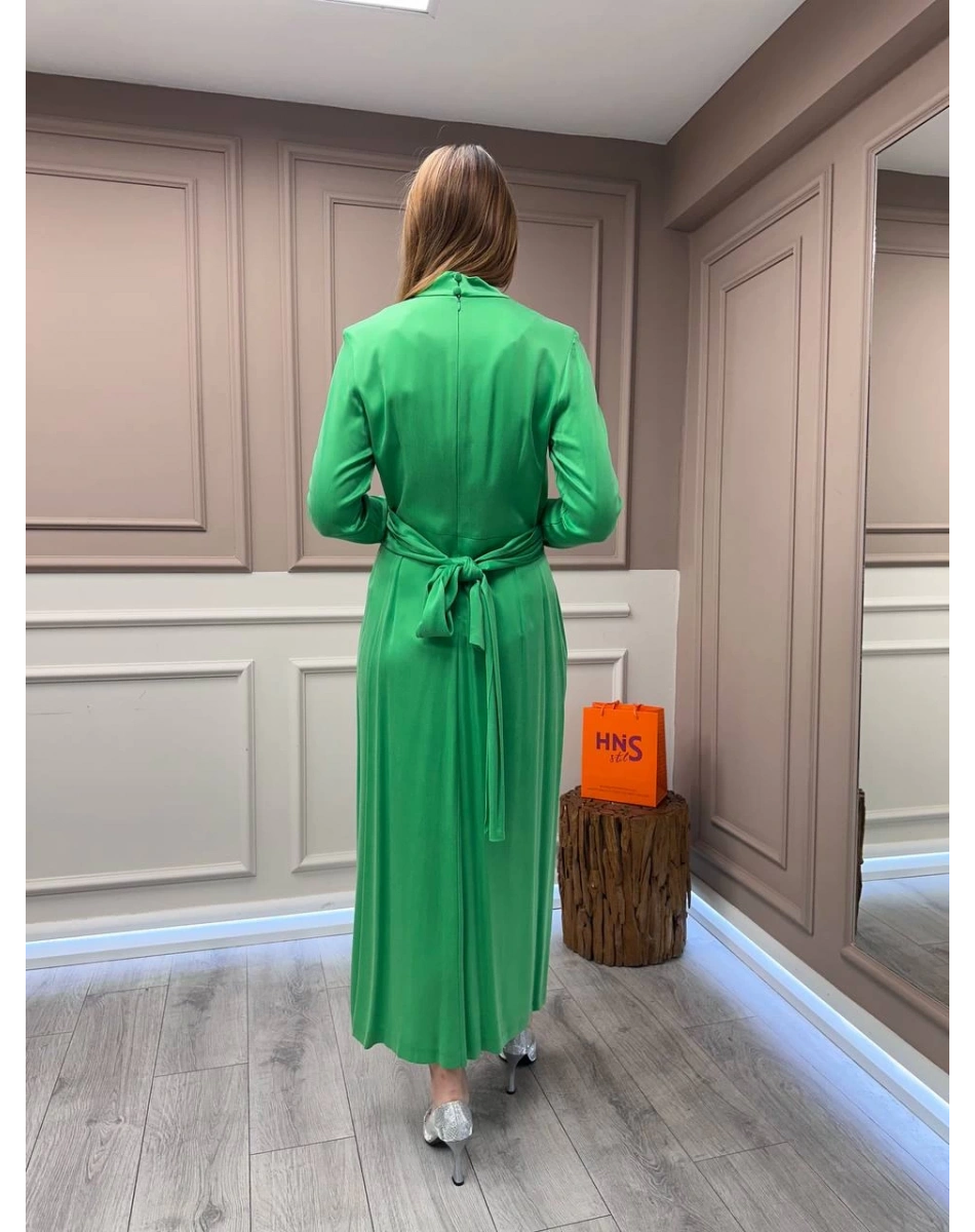 Senna 3053S23 Yeşil Inpeza Elbise