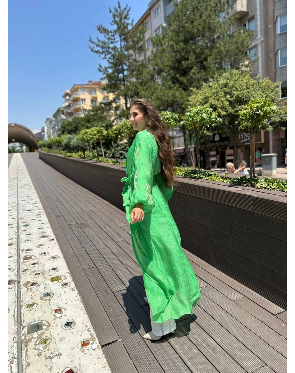 Senna 4009S23 Yeşil Noodira Abaya