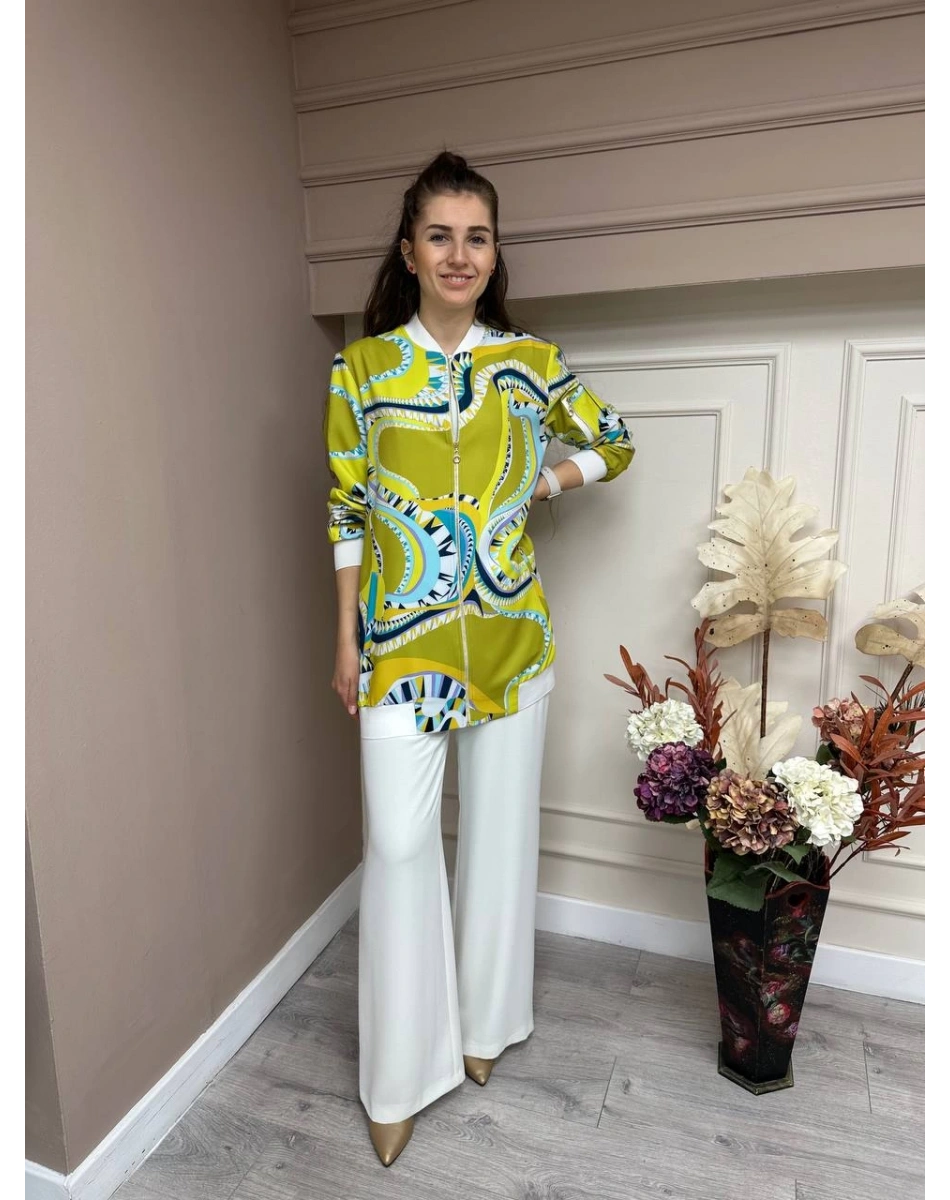 Senna 5011S23 Ekru Paça Detaylı Pantolon