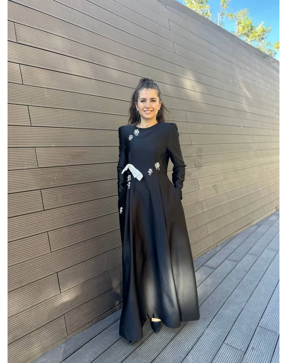 Senna SD241041030003 Siyah Pulice Abiye