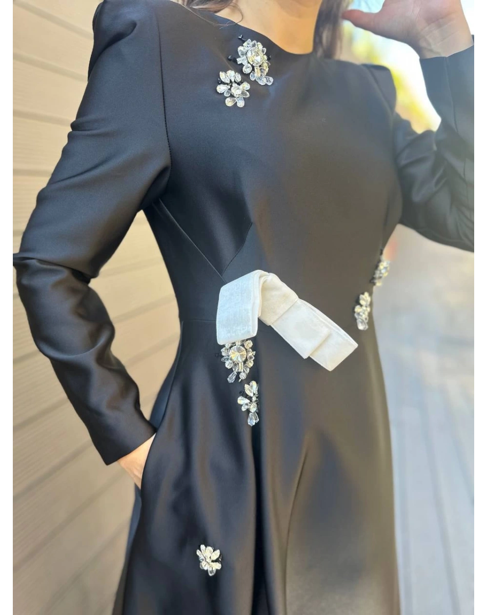 Senna SD241041030003 Siyah Pulice Abiye