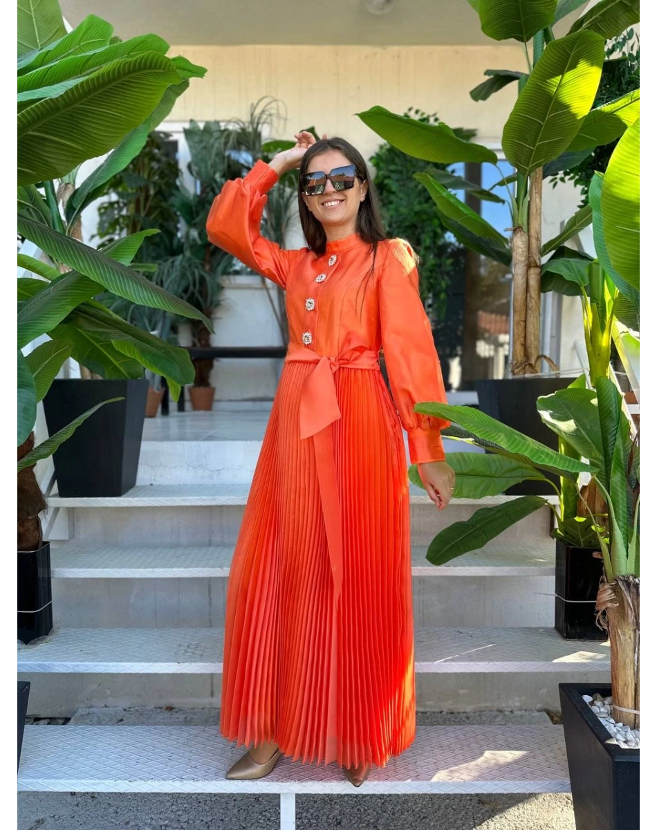 Senna SD241041030005 Turuncu Latina Abiye