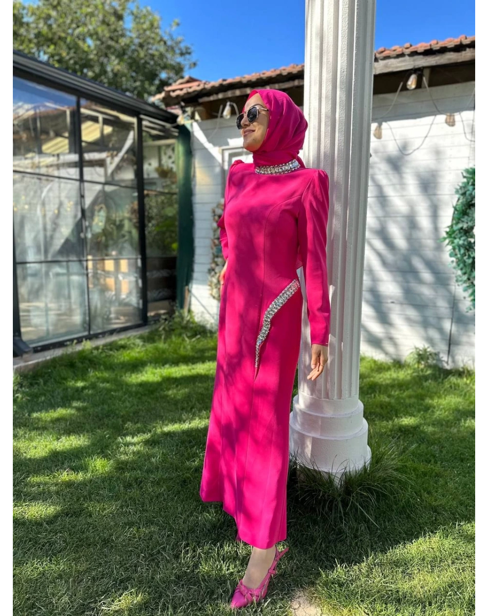 Senna SD241041030015 Fuşya Adel Abiye