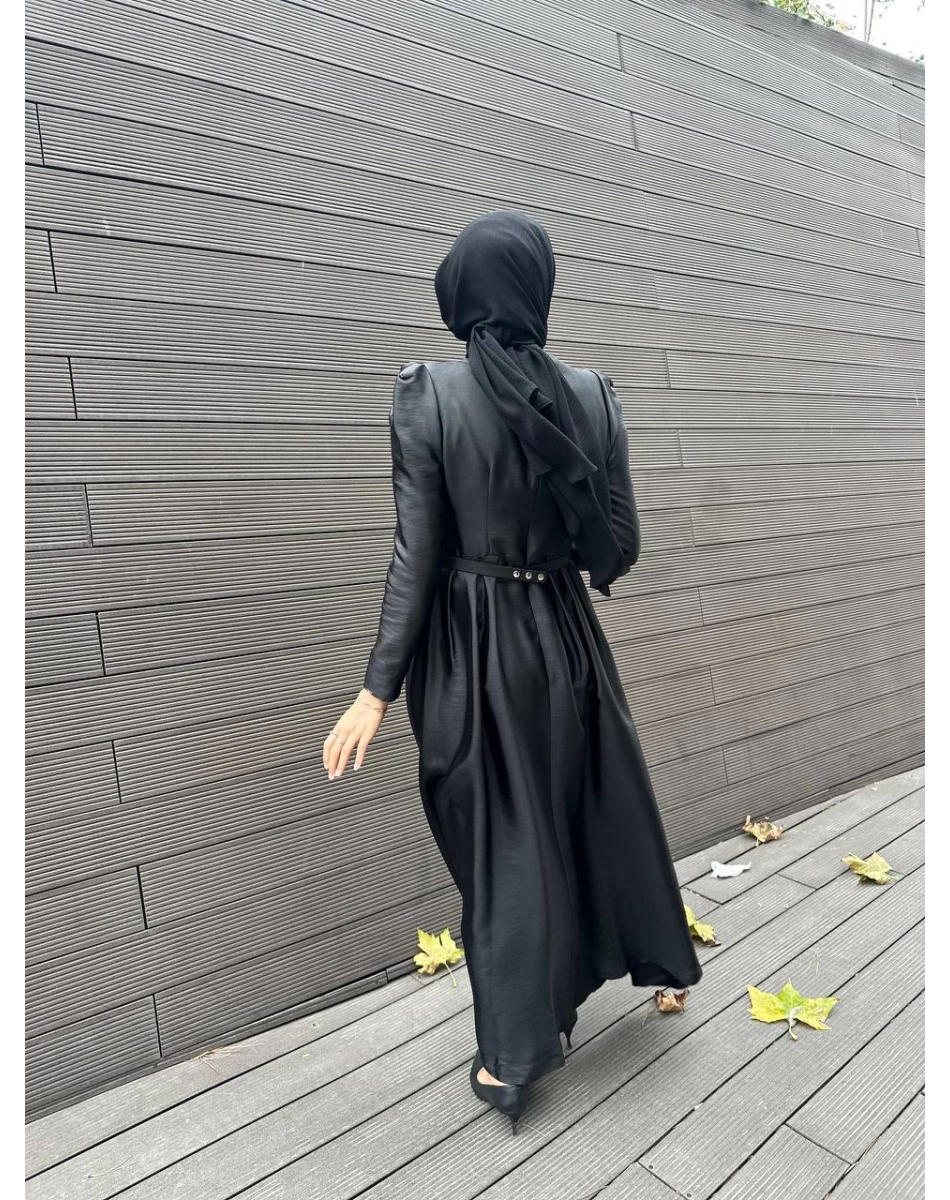 Senna SD241041030035 Siyah Antique Flowers Abiye