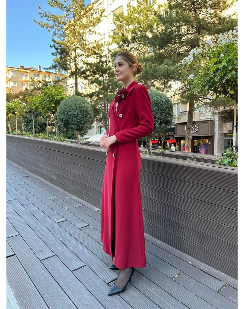 Senna SD241041030080 Bordo Rose Stone Abiye