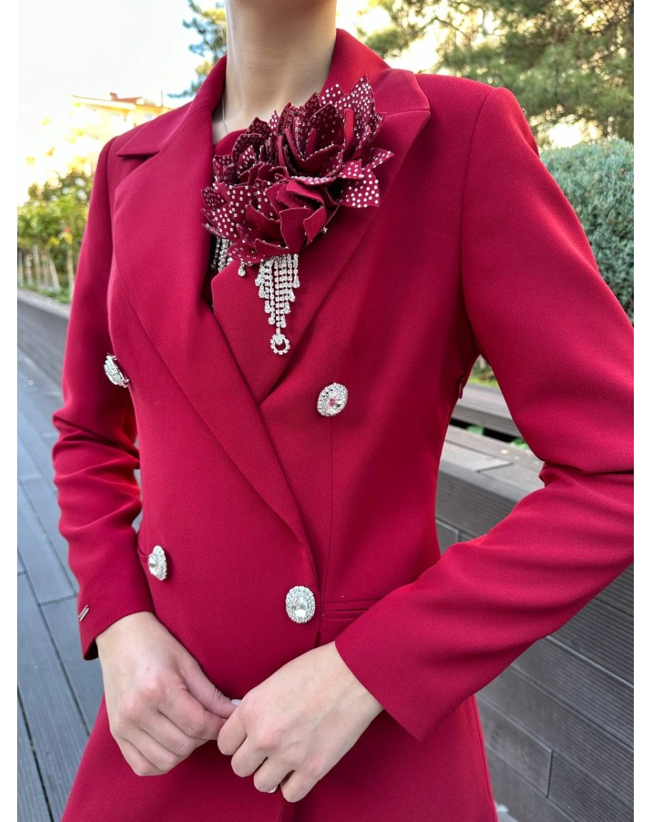 Senna SD241041030080 Bordo Rose Stone Abiye