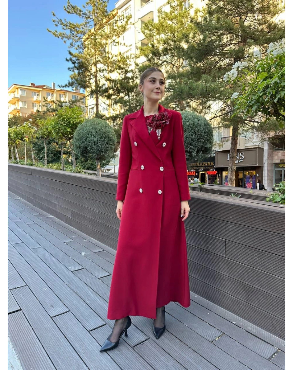 Senna SD241041030080 Bordo Rose Stone Abiye