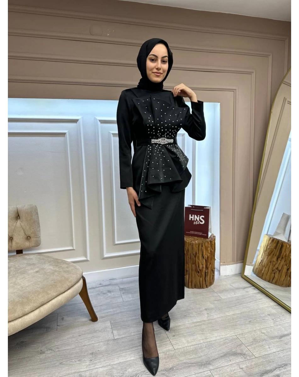 Senna SD241041030098 Siyah Sel Abiye