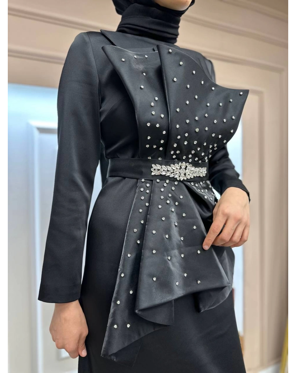 Senna SD241041030098 Siyah Sel Abiye