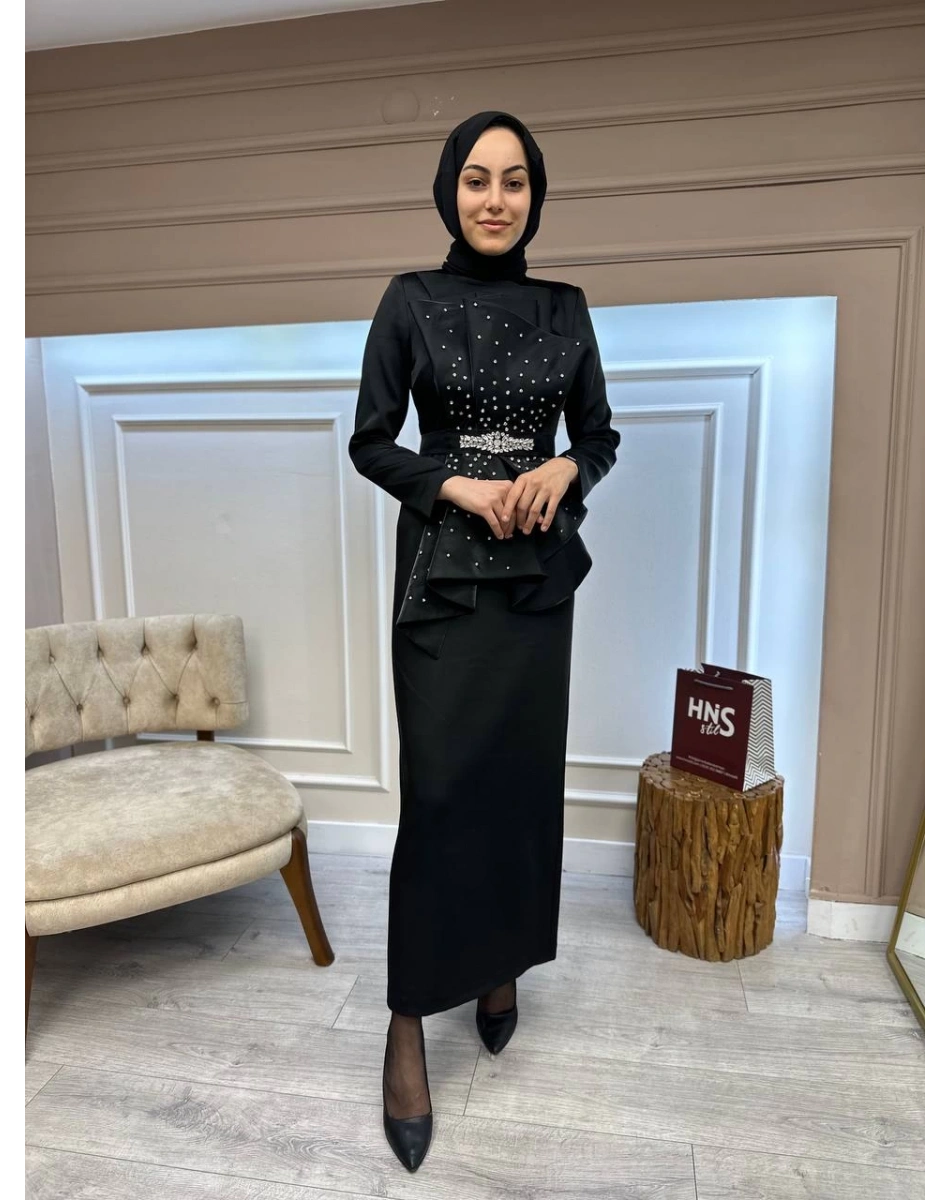 Senna SD241041030098 Siyah Sel Abiye