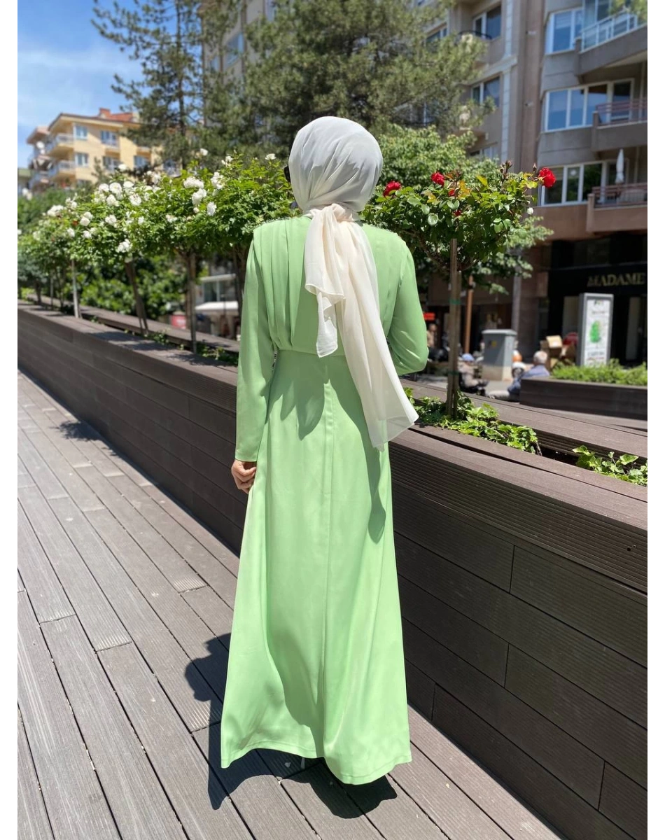 Senna SD242042030007 Fıstık Yeşili Ravine Abiye