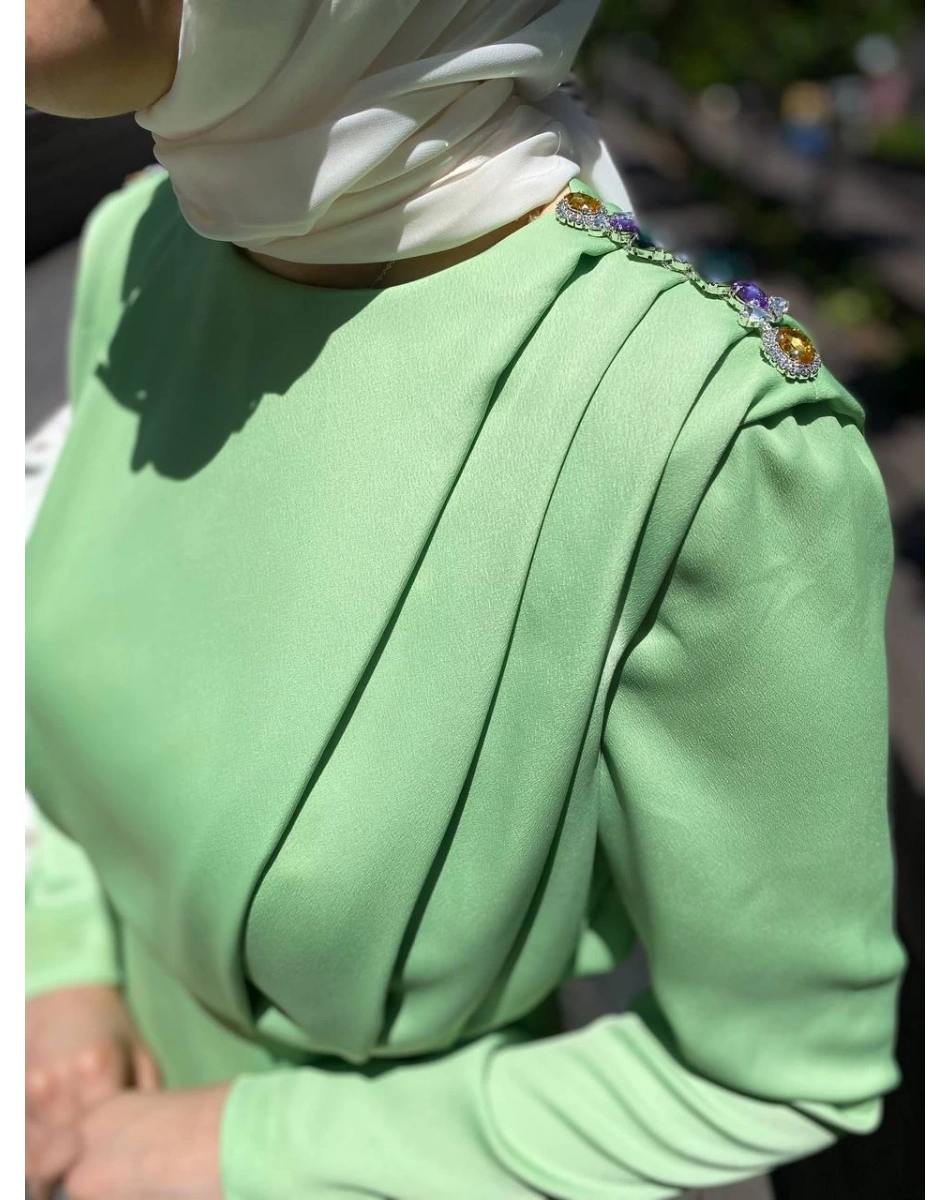 Senna SD242042030007 Fıstık Yeşili Ravine Abiye