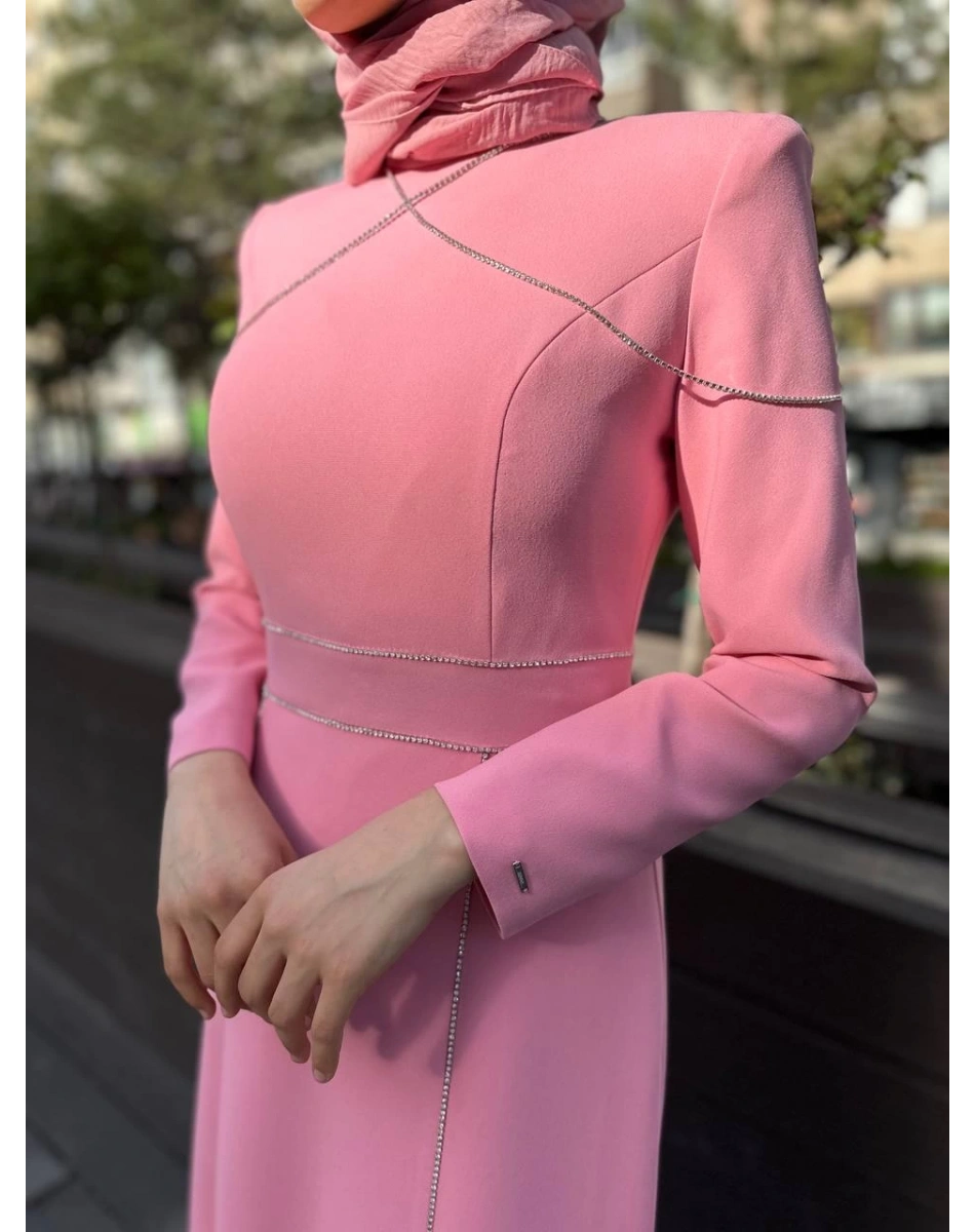 Senna SD242042030013 Pembe Crystal Abiye