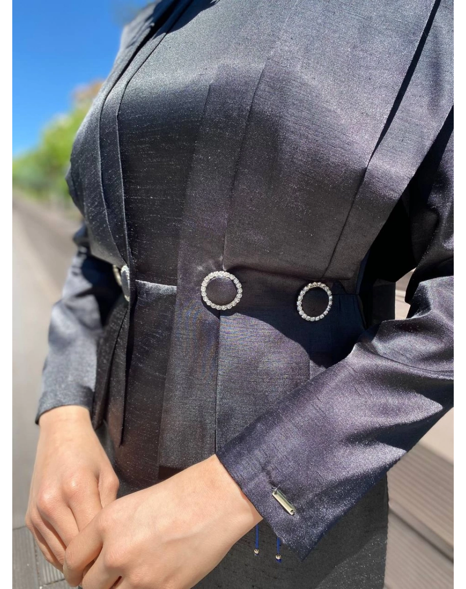 Senna SD242042030024 Siyah Fayette Abiye