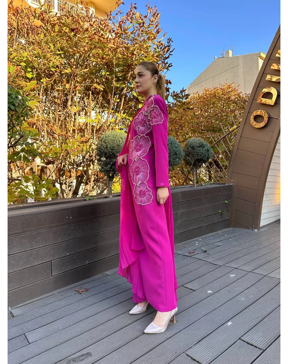 Senna SD242042030043 Fuşya Rosalin Abiye