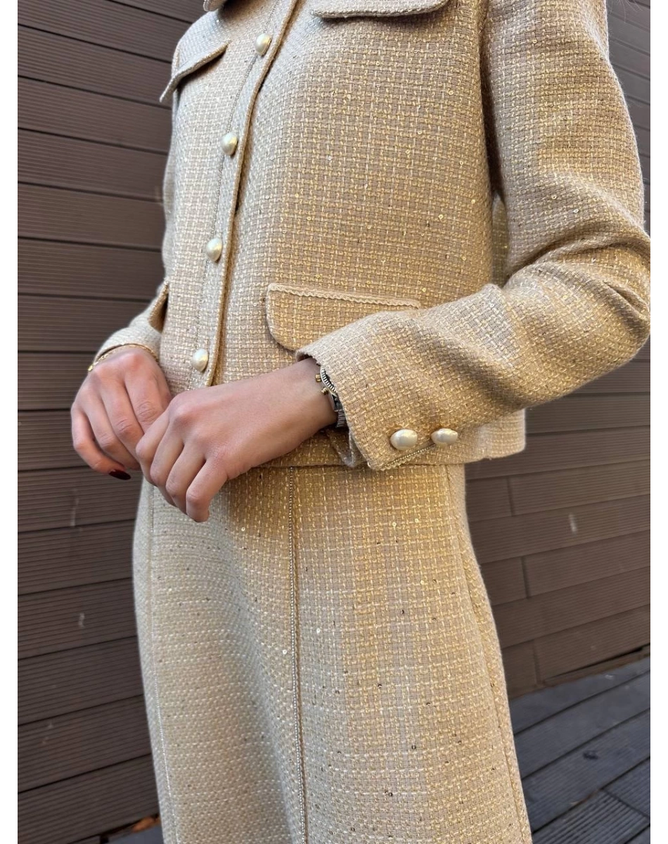 Senna SD251051040021 Bej Aurora Ceket Etek Takım