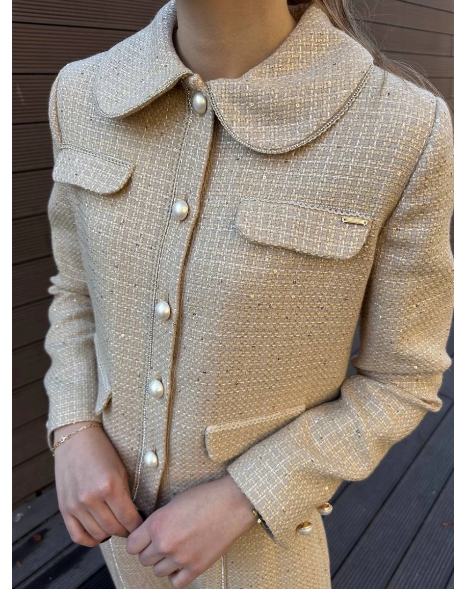 Senna SD251051040021 Bej Aurora Ceket Etek Takım