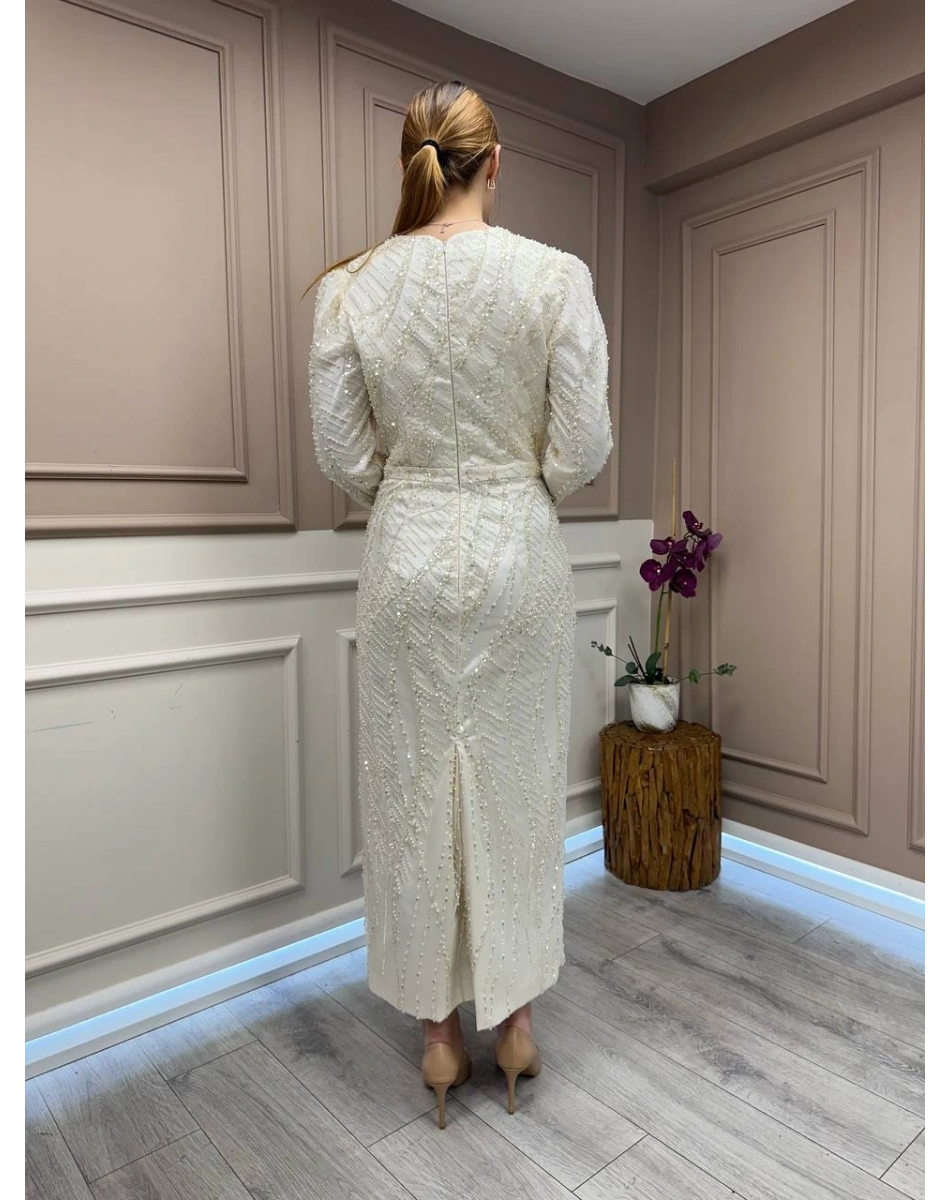 Tiara 261248 Ekru Taşlı Abiye