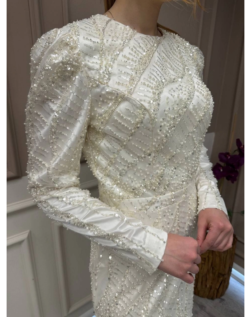 Tiara 261248 Ekru Taşlı Abiye