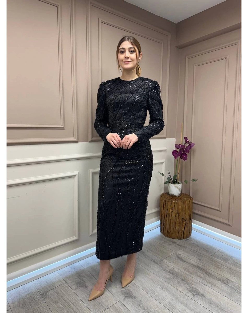 Tiara 261248 Siyah Taşlı Abiye