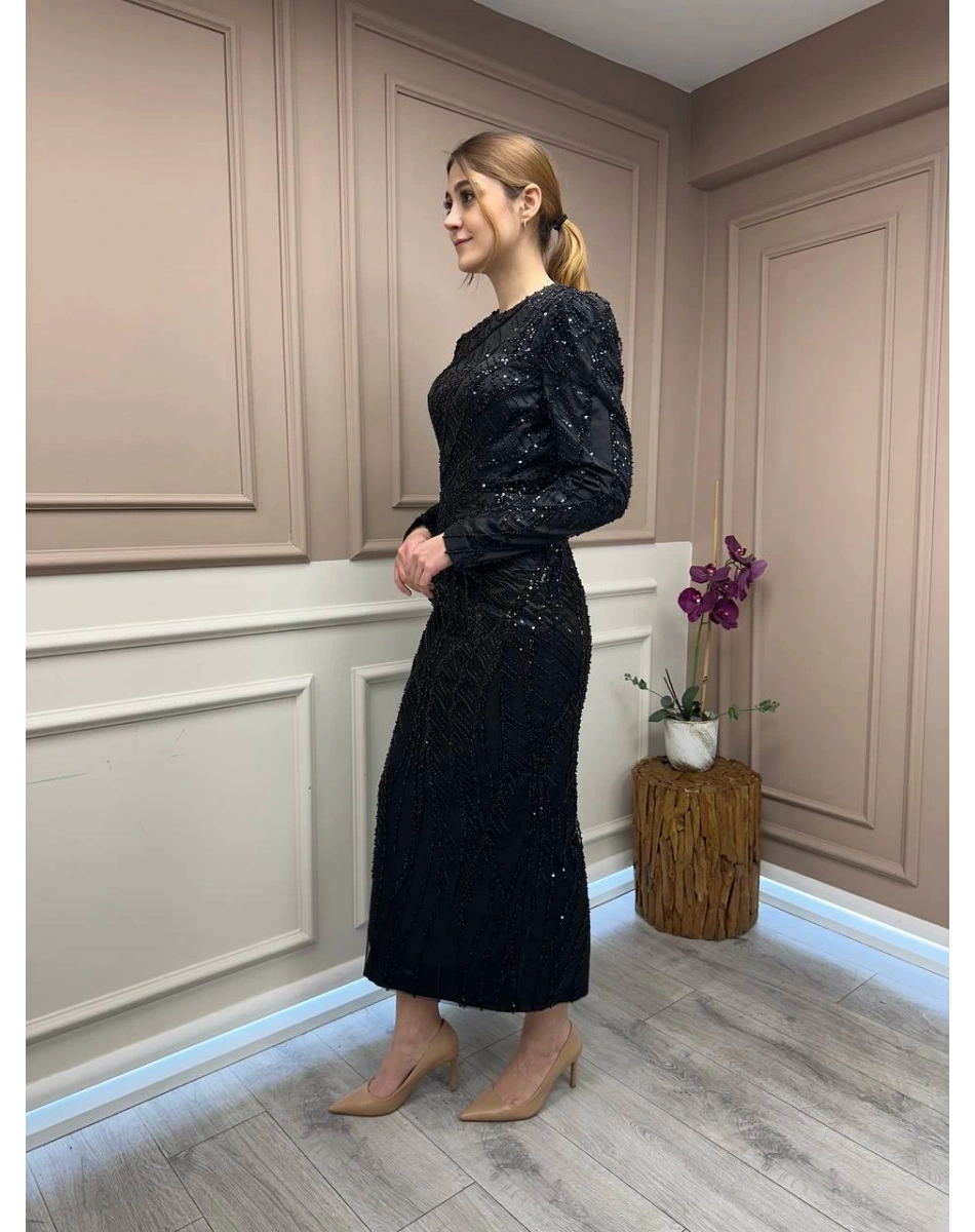Tiara 261248 Siyah Taşlı Abiye