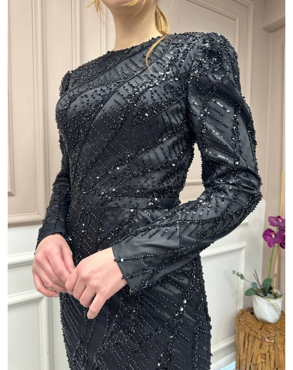 Tiara 261248 Siyah Taşlı Abiye