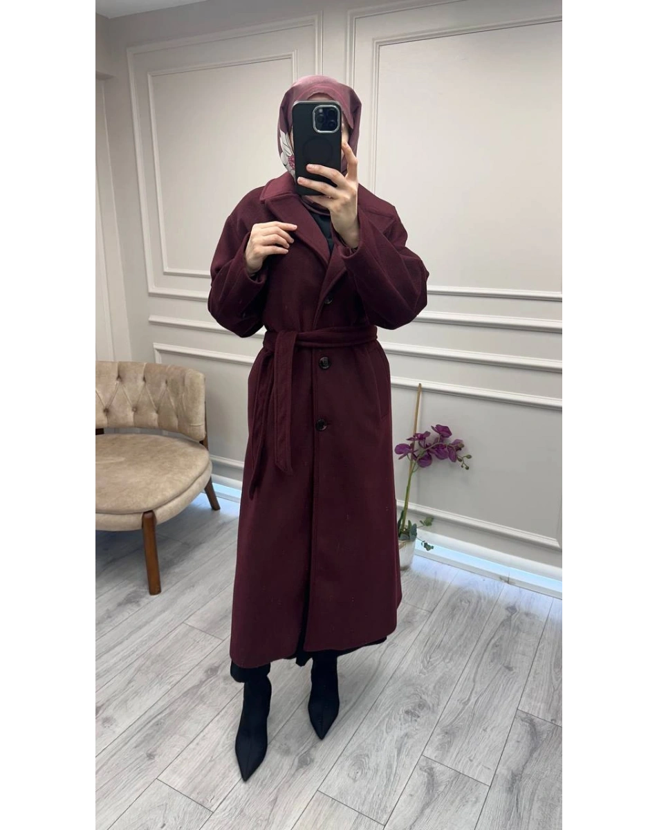 Trenç 5890 Bordo Kaşe Kaban