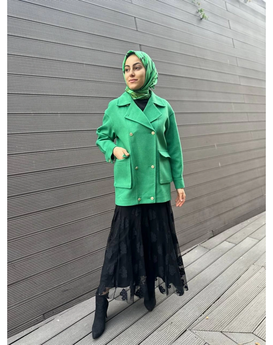 Venöve 24FWKBN0004 Yeşil Blanchett Kaban