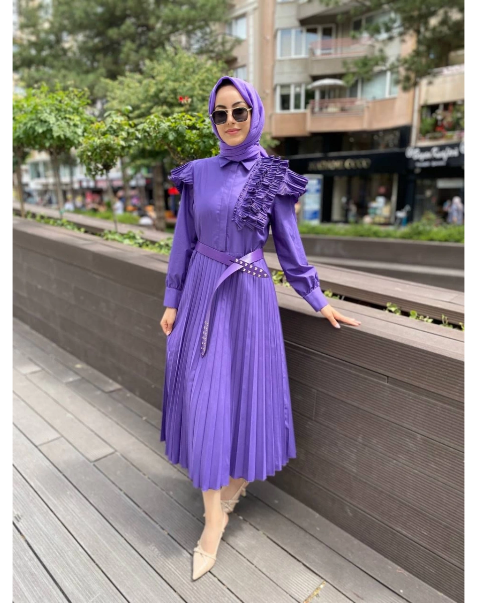 Venöve 24SSELB0009 Mor Centro Elbise