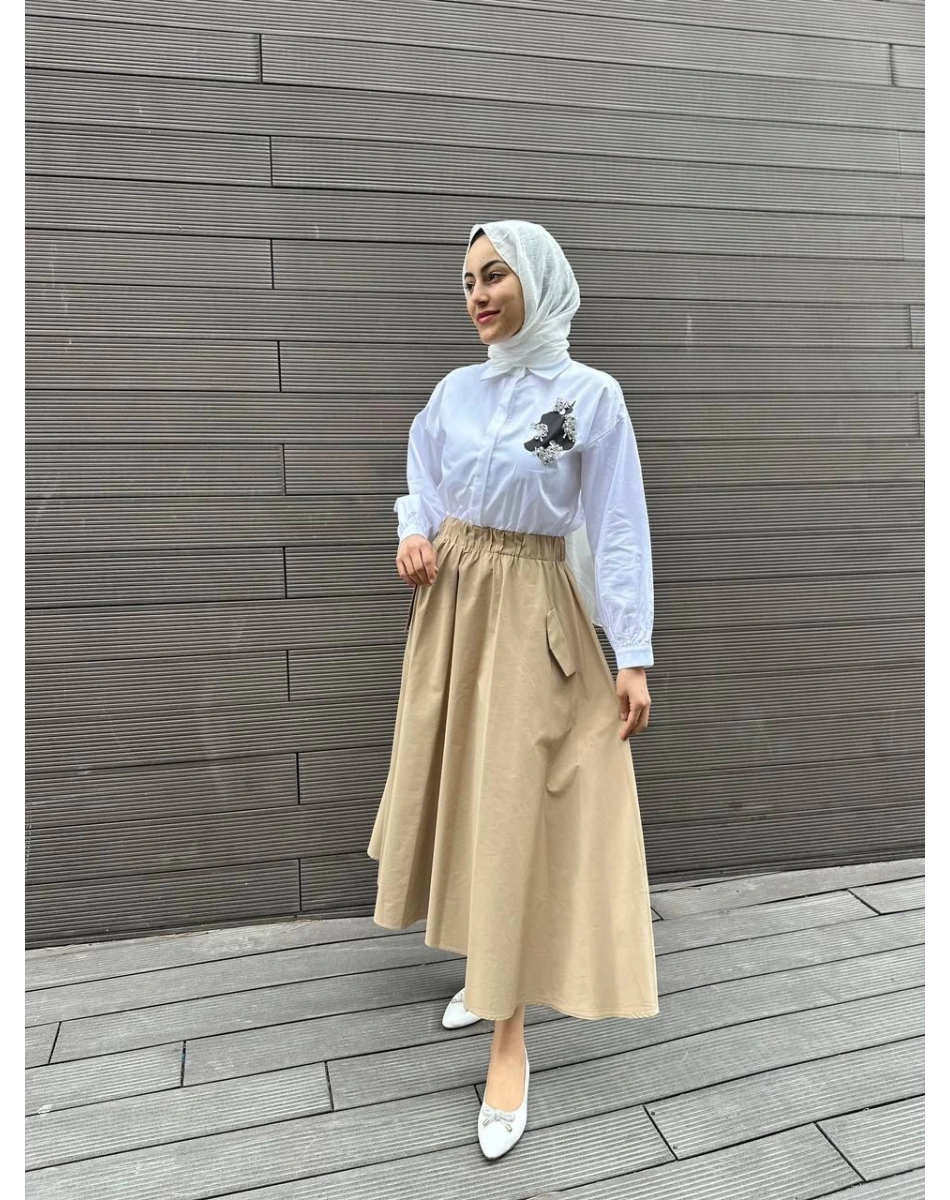 Venöve 24SSELB0027 Ekru Piakenza Elbise