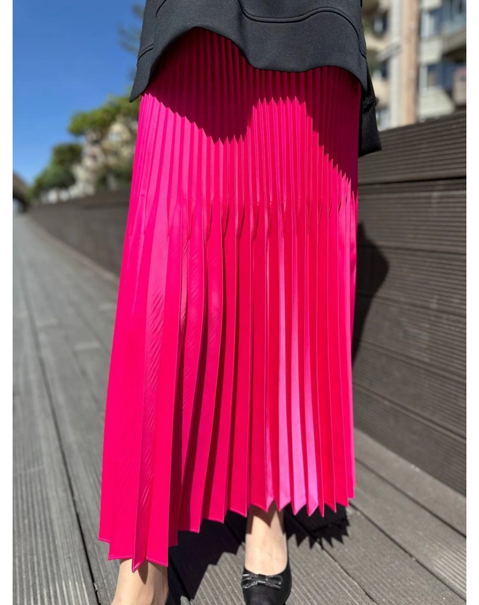 Venöve 24SSETE0001 Fuşya Arta Etek