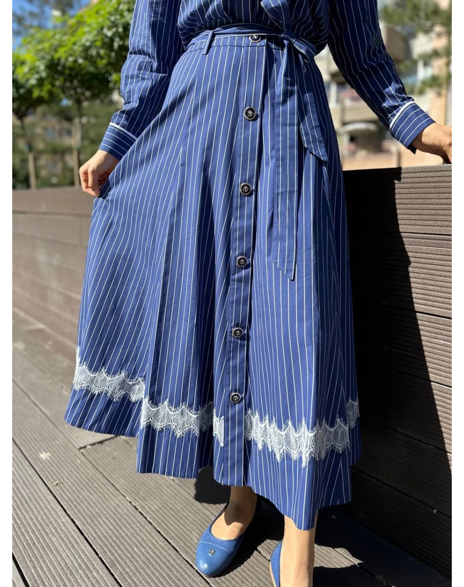 Venöve 24SSETE0017 Lacivert Asse Etek