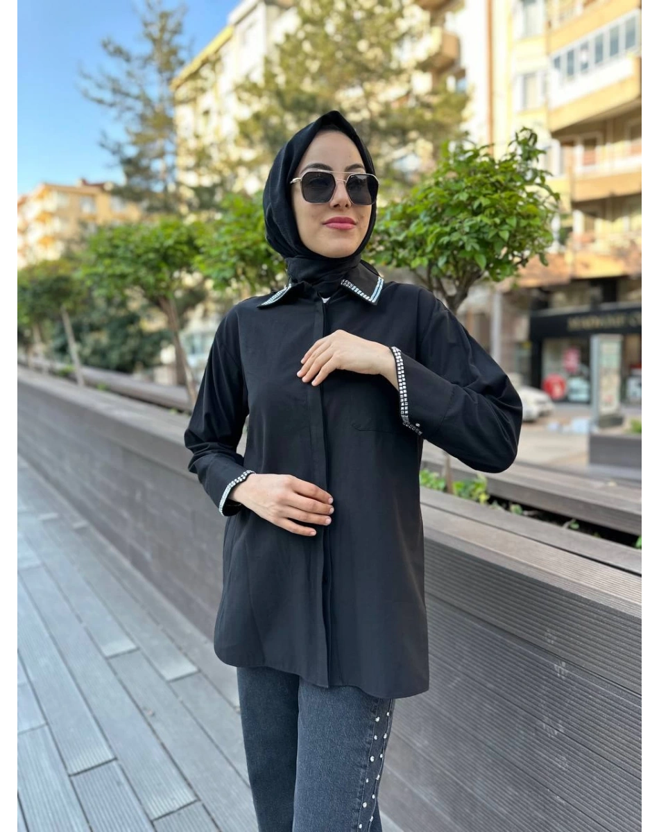 Venöve 24SSGOM0017 Siyah Rovigo Gömlek