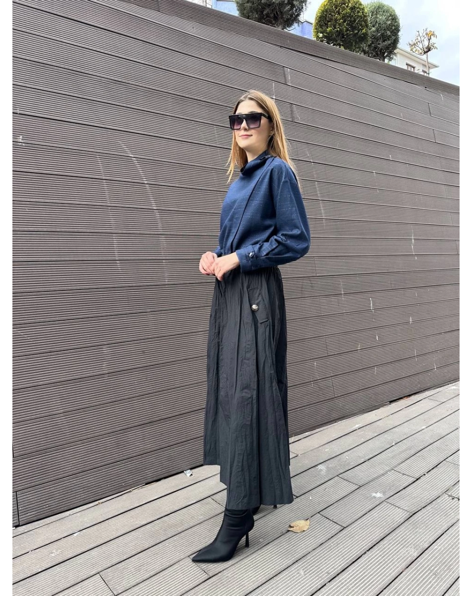 Venöve 25FWELB0004 Lacivert Pred Elbise