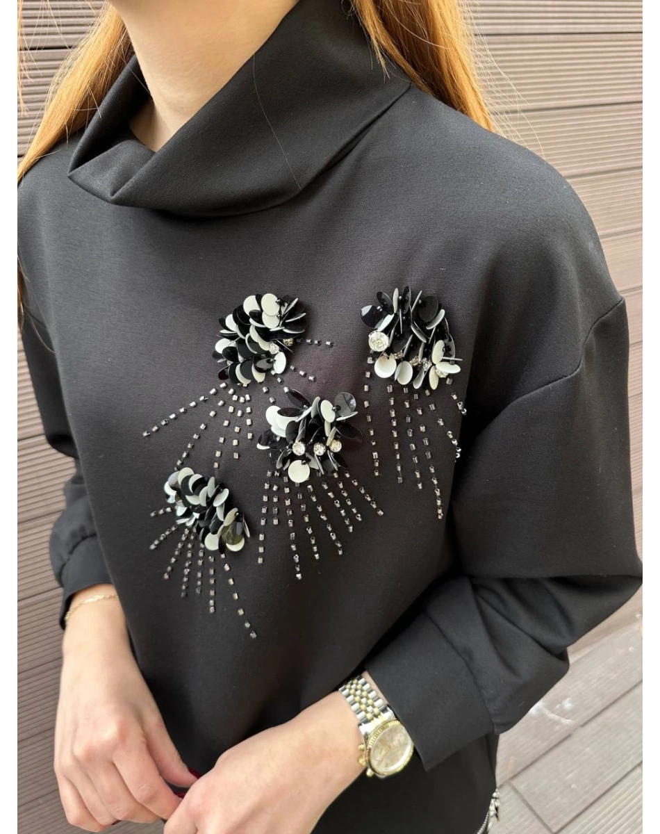 Venöve 25FWSWE0011 Siyah Holly Sweat