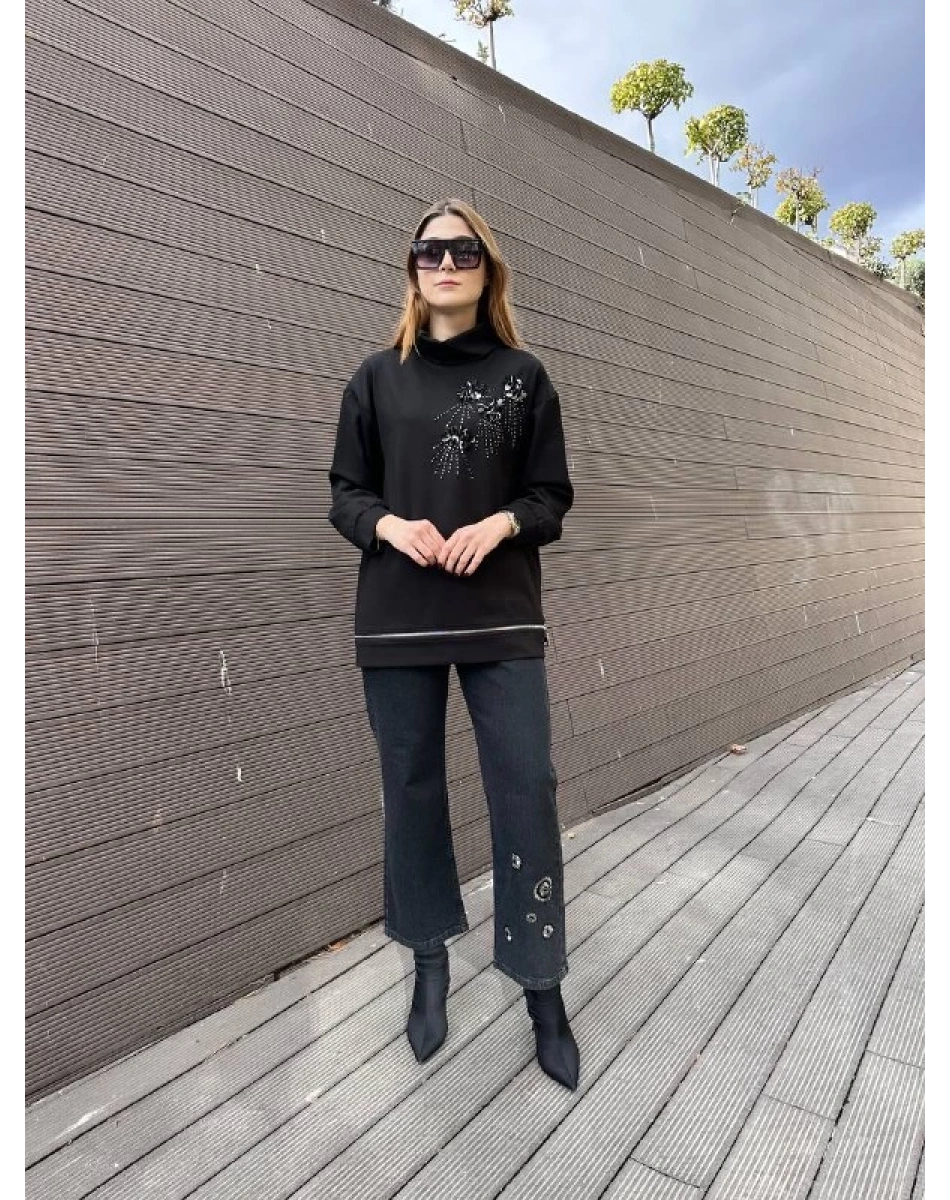 Venöve 25FWSWE0011 Siyah Holly Sweat