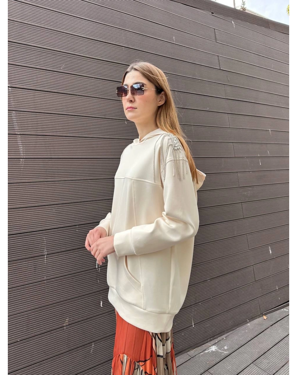 Venöve 25FWSWE0013 Krem Rubi Sweat