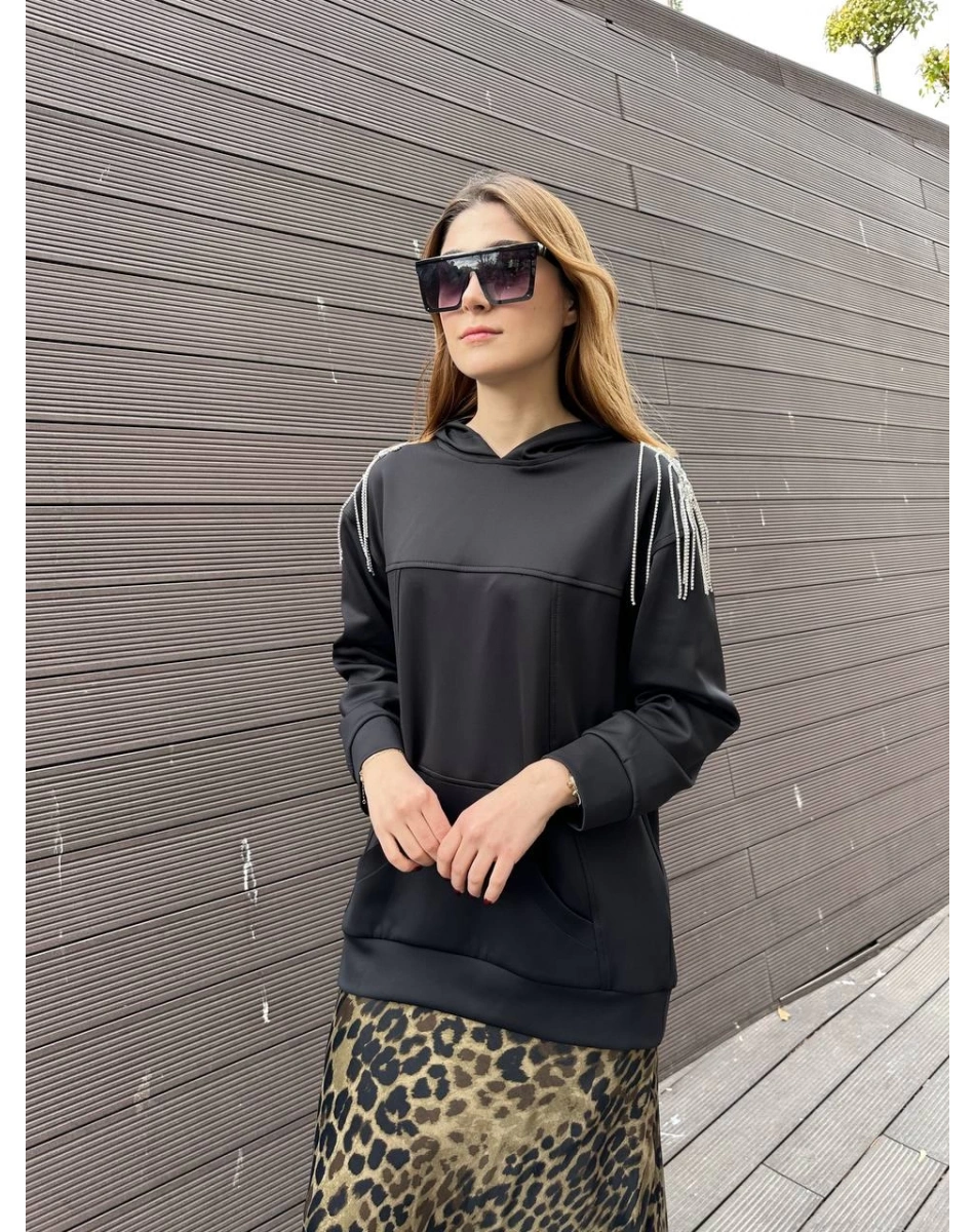 Venöve 25FWSWE0013 Siyah Rubi Sweat