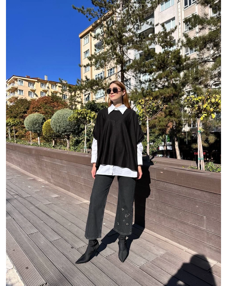 Venöve 25FWTRI0003 Siyah Norte Triko