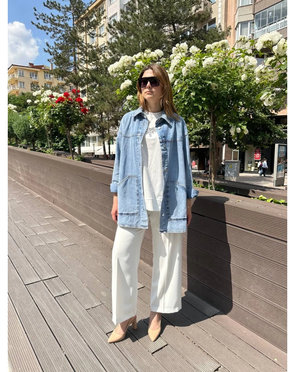 Venöve 25SSCEK0011 Mavi Tessa Ceket