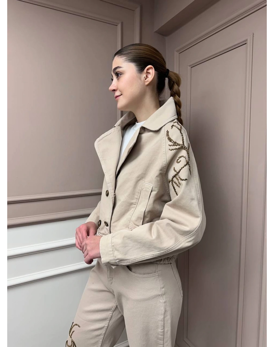 Venöve 25SSCEK0013 Bej Naomi Ceket