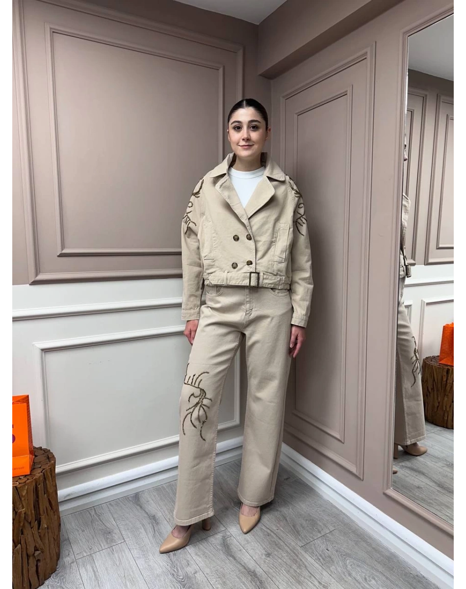 Venöve 25SSCEK0013 Bej Naomi Ceket