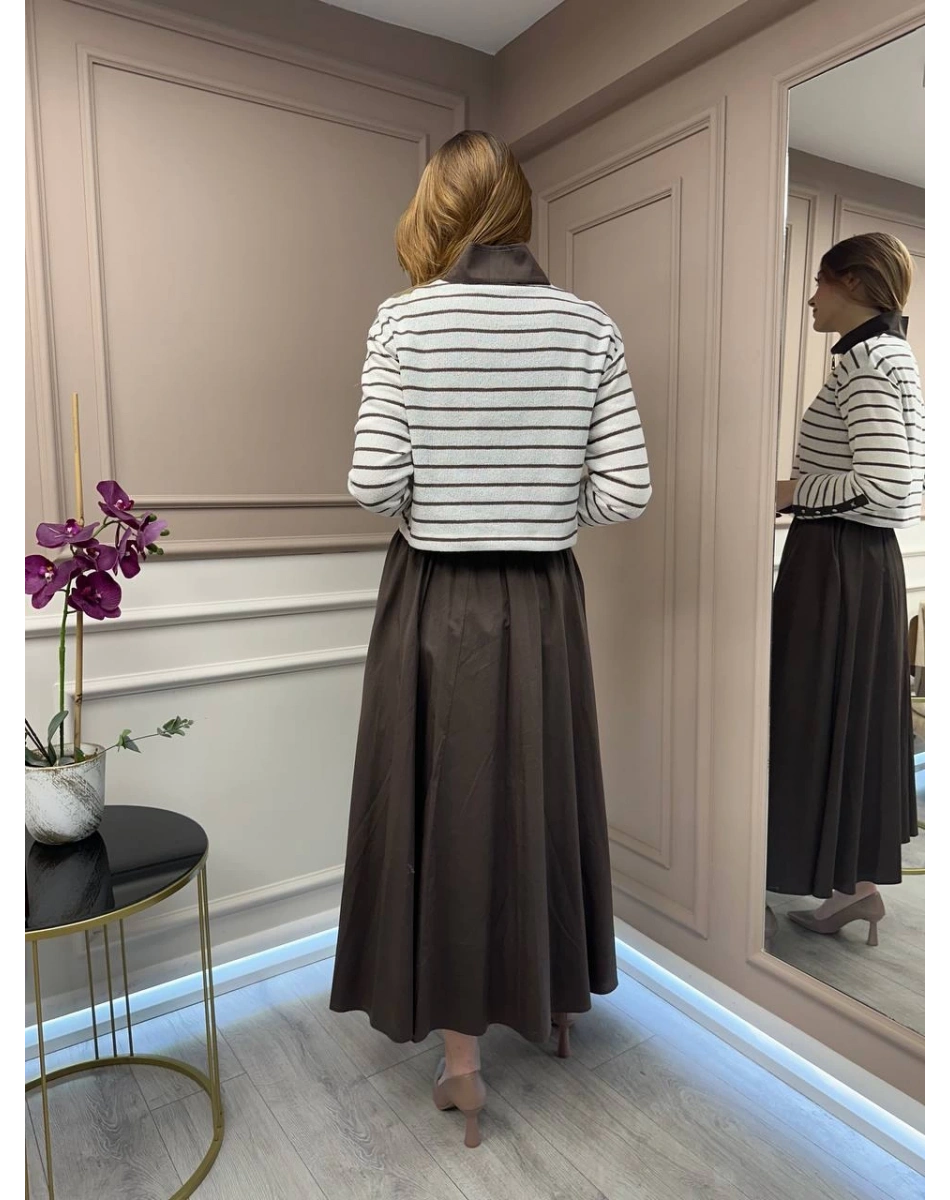 Venöve 25SSELB0001 Kahverengi İnna Elbise