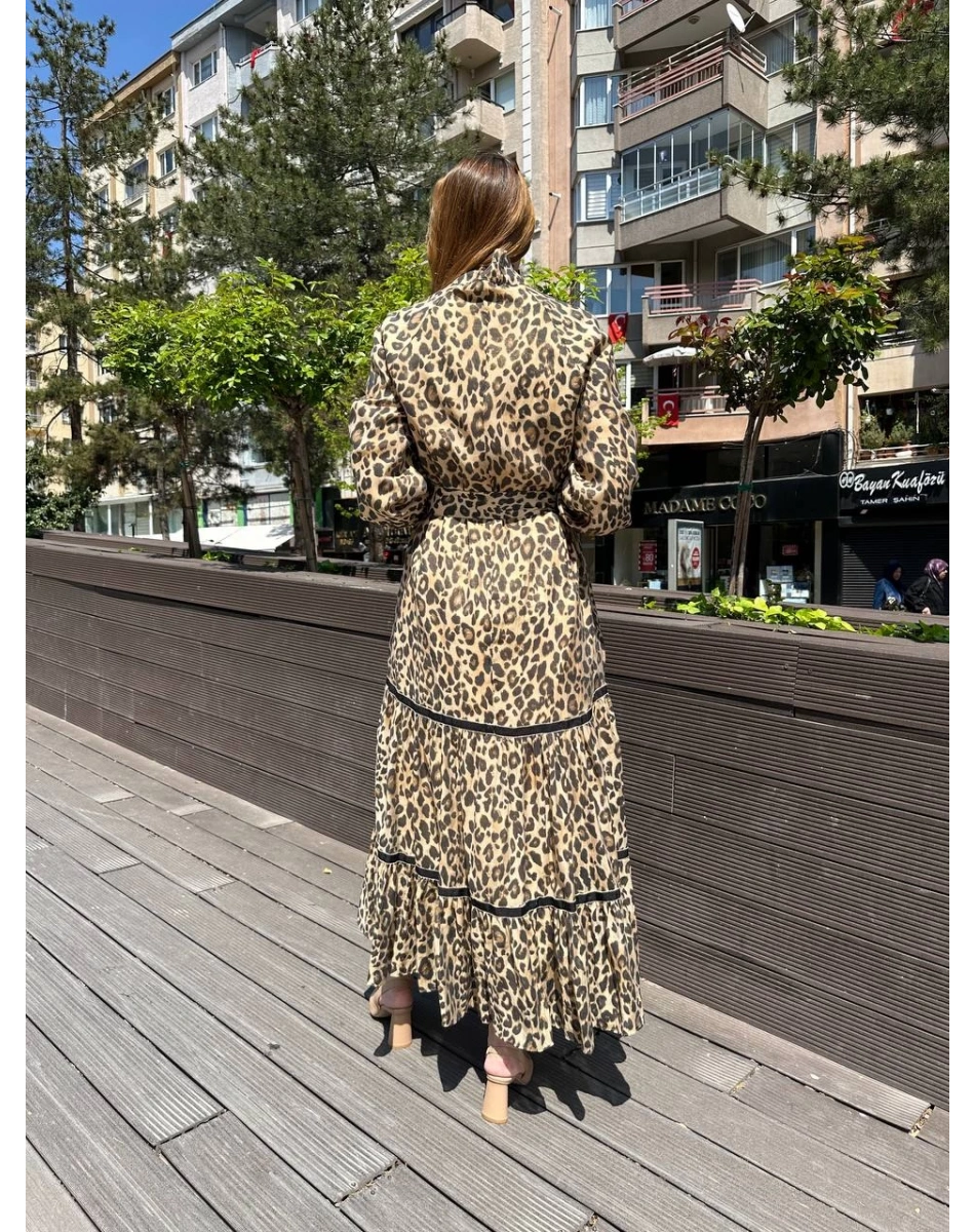 Venöve 25SSELB0002 Leopar Masha Elbise