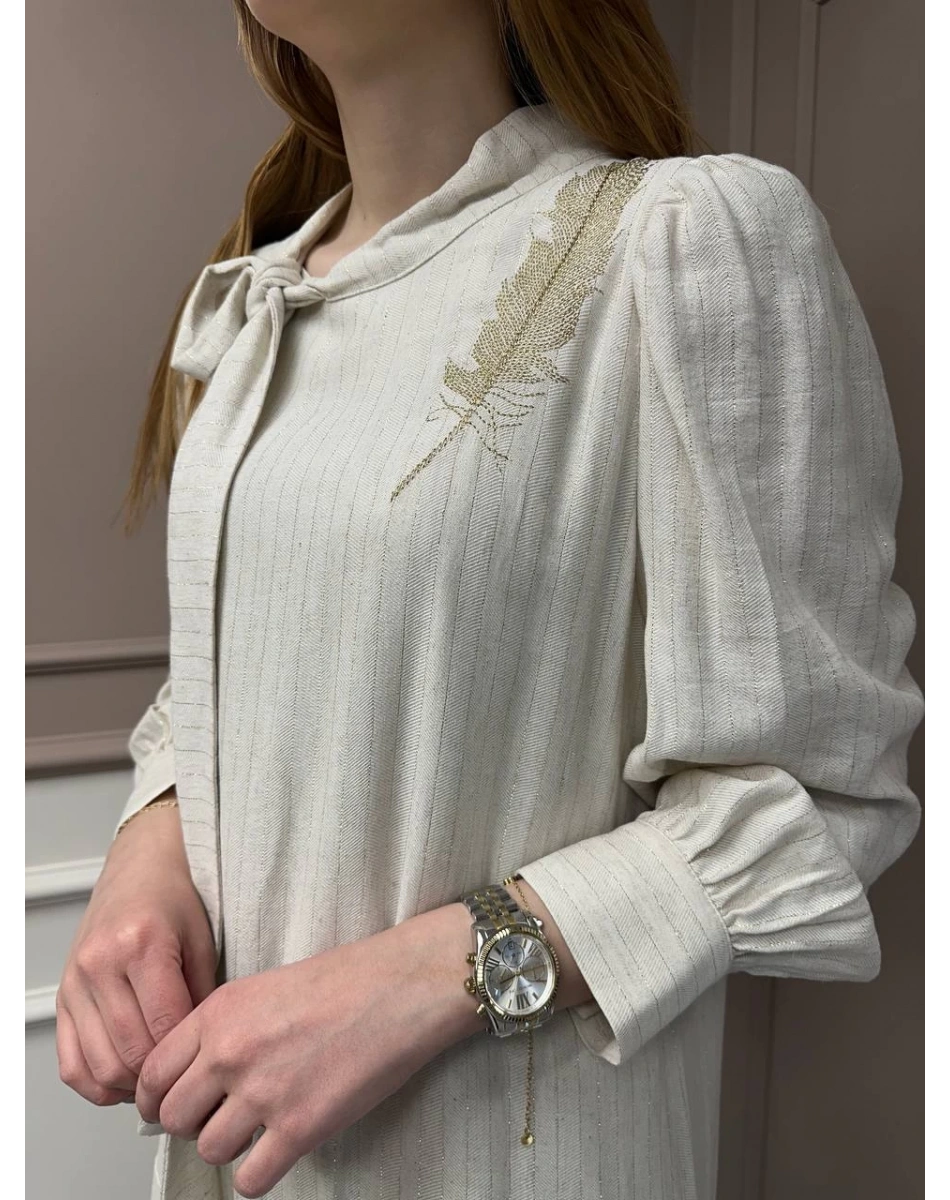 Venöve 25SSELB0009 Krem Bella Elbise